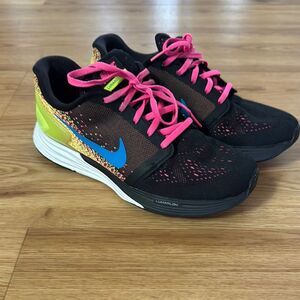 NIKE Big Kids LunarGlide Sneakers 6.5Y 8.5W Blue Black Pink Athleisure Running